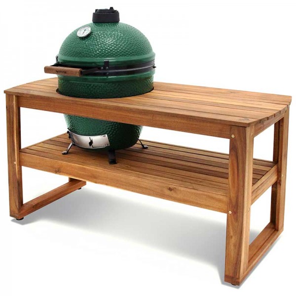 Miza iz lesa akacije na kolesih za Big Green Egg model Large
