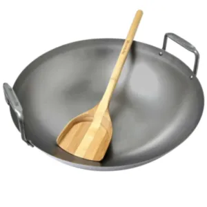 Big Green Egg Wok iz karbonkega jekla v kompletu z lopatico