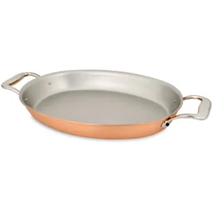 FALK Ovalna bakrena ponev za gratiniranje 30*20 cm z INOX ročajema, Signature
