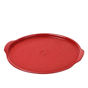 Emile Henry keramična plošča za peko pizz Large Ø 37 cm Rdeča