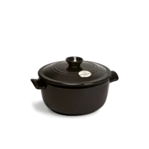 Emile Henry keramični lonec s pokrovko Ø 22 cm 2,5 l Črni