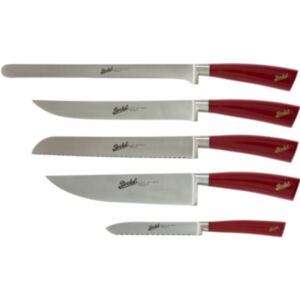 Berkel SET 5 kuhinjskih CHEF nožev Elegance Rdeči v darilni embalaži