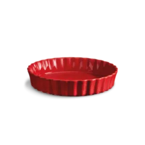 Emile Henry globoka keramična posoda za peko pit premera 24 cm Rdeča
