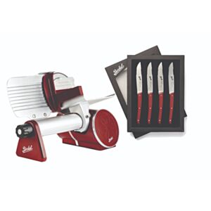 Berkel električna salamoreznica serija ICON 170 Rdeča + komplet Steak nožev